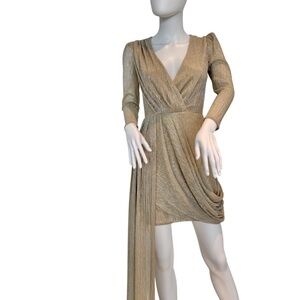 PatBo Lurex Draped Mini Dress